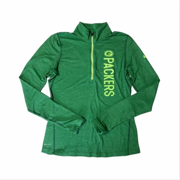 Nike Green Bay Packers Heathered Green Element Half-Zip Performance Jacket Sz S - Picture 8 of 16